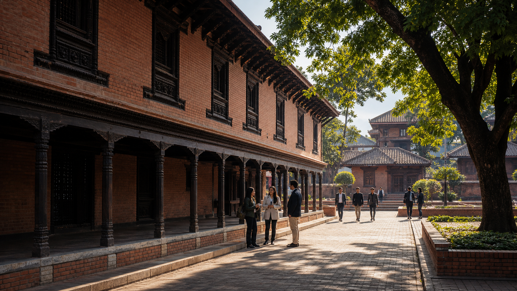 Traditional academic courtyard in Bhaktapur
